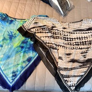 Set of Two Colorful Poncho Tops
